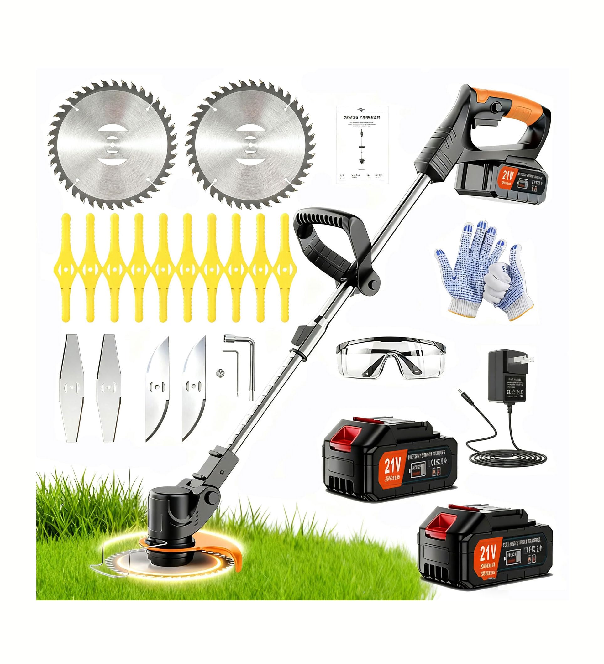 PFYELYI Weed Wacker with dual battery pack for extended trimming sessions