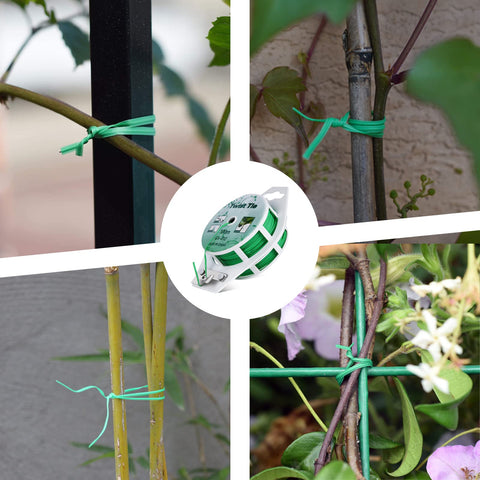 PGarden-EZ vines and shrubs stay neat with discreet green binding in garden.