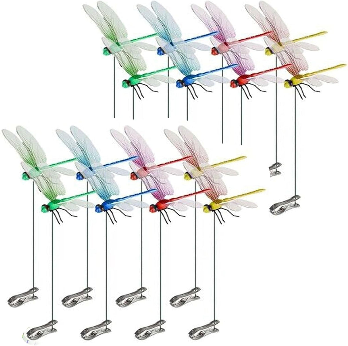 PGAXM Dragonfly clip on pot edge adds lively color to your garden.