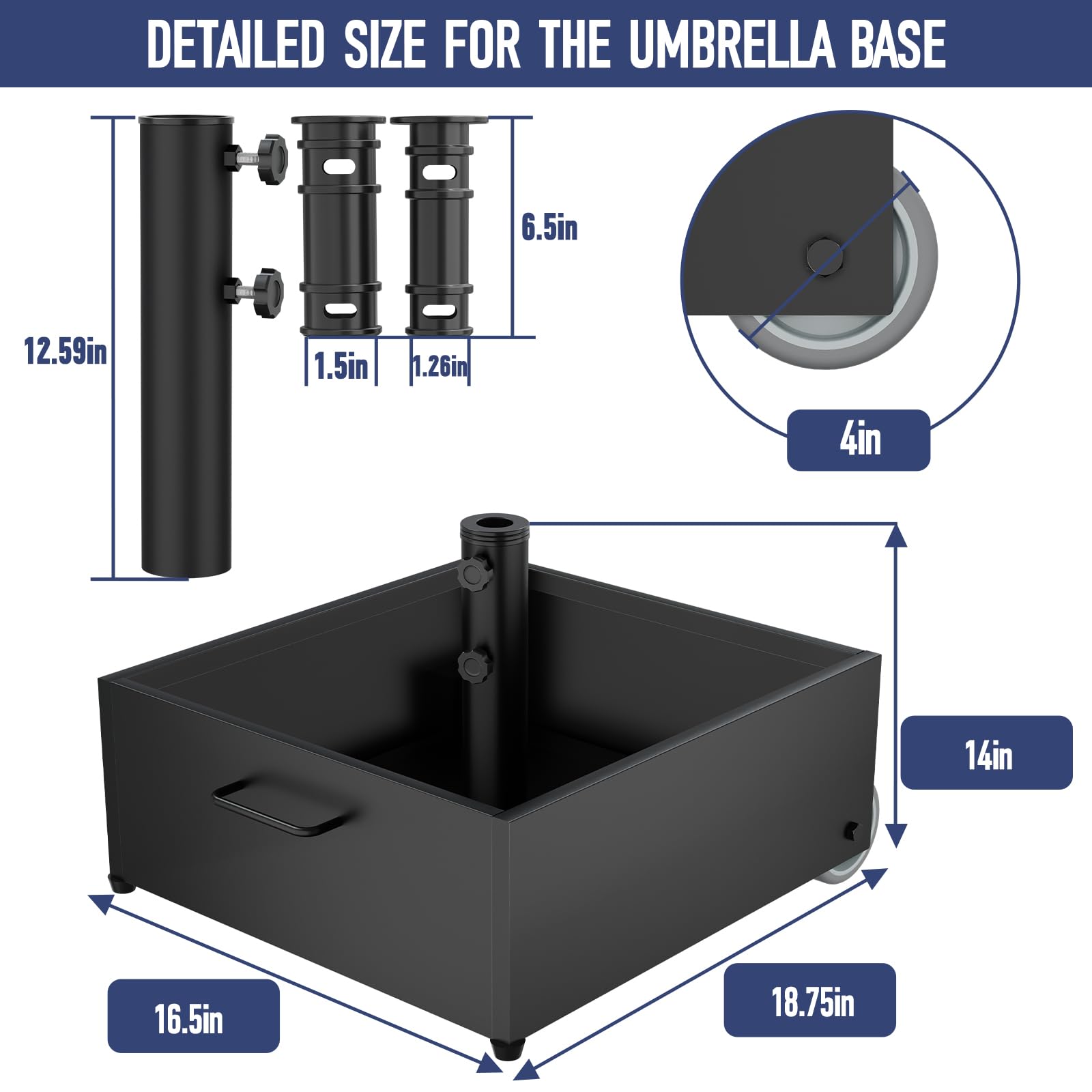 PGGP fillable umbrella base with planter capacity up to 200 lb for versatile outdoors