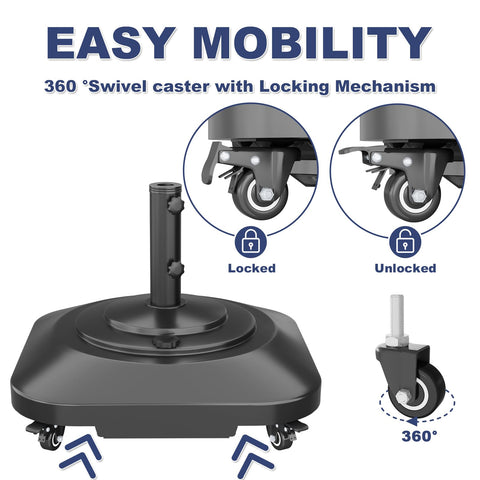 PGGP heavy-duty base with sand-fill offers solid stability for windy decks