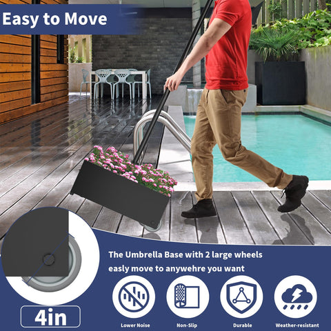 PGGP umbrella base dimensions provide stable footprint for reliable setup