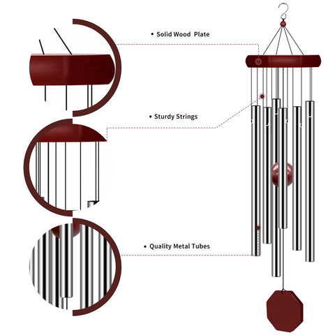 Pgzsy durable wind chimes with nylon rope resist outdoor elements when hung outside.