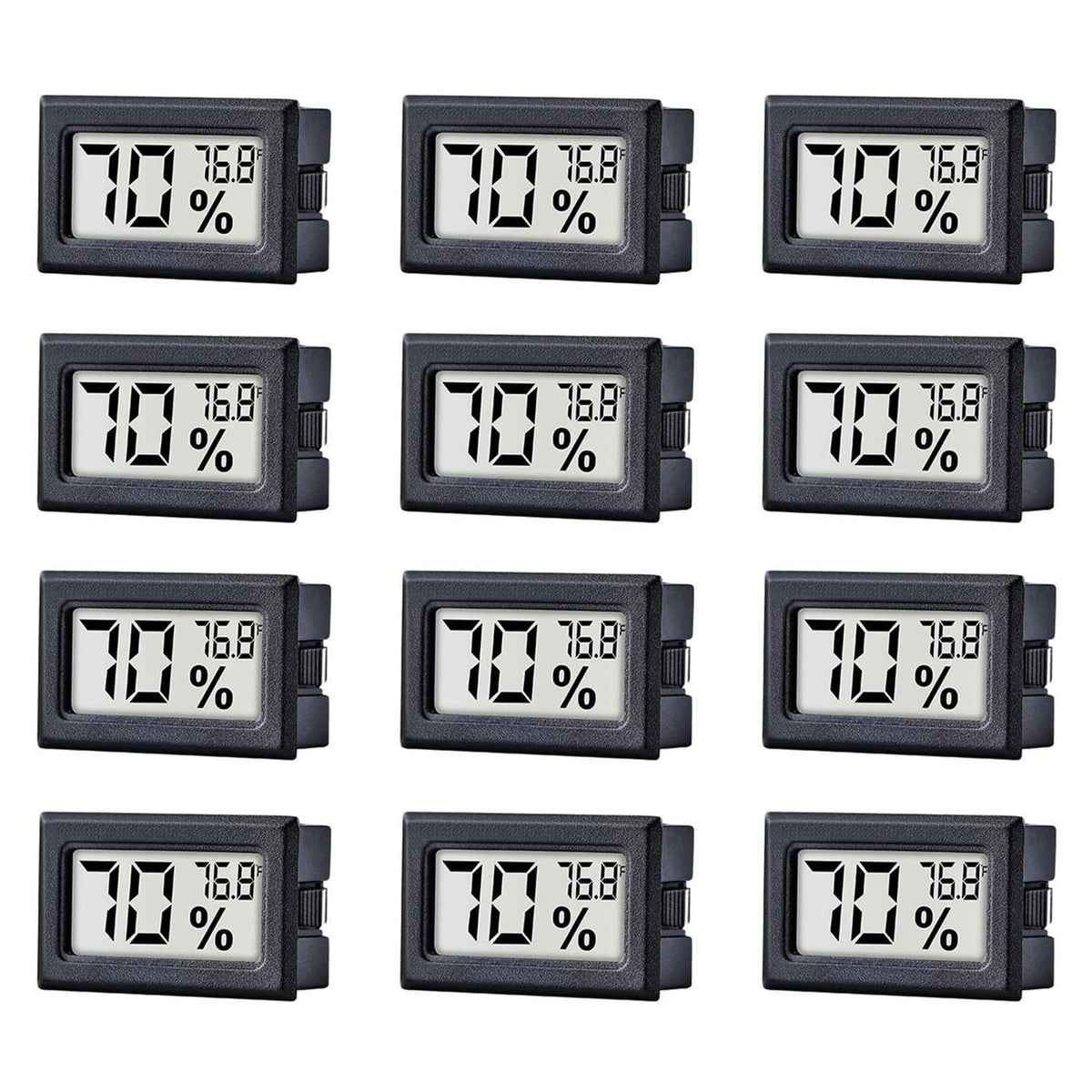PGZSY twelve-pack digital thermometer hygrometer front display for precise indoor readings