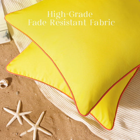 Phantoscope lemon yellow pillow cover outdoor patio décor setup