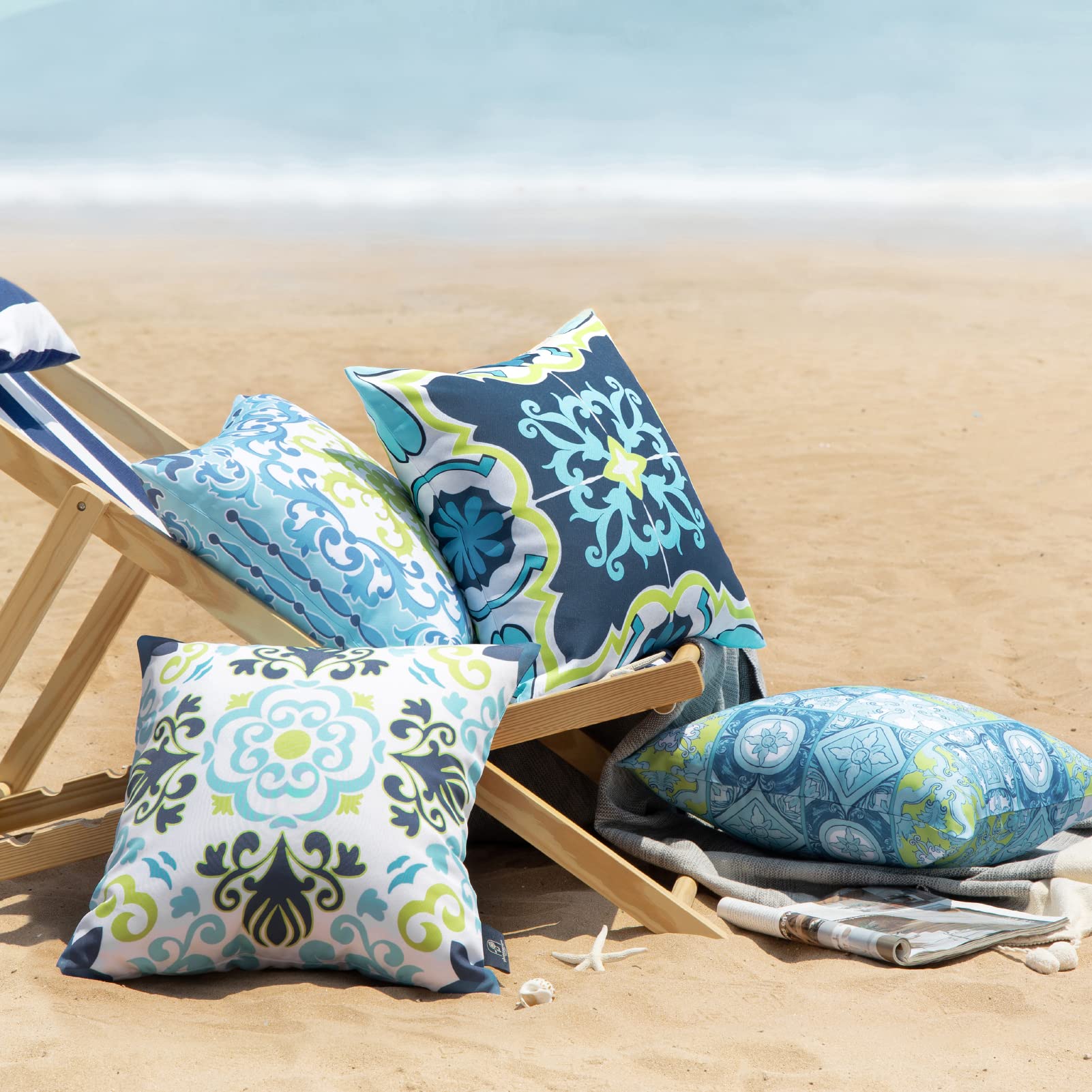 Phantoscope outdoor pillow cover shows PU-coated waterproof fabric protecting cushions outdoors