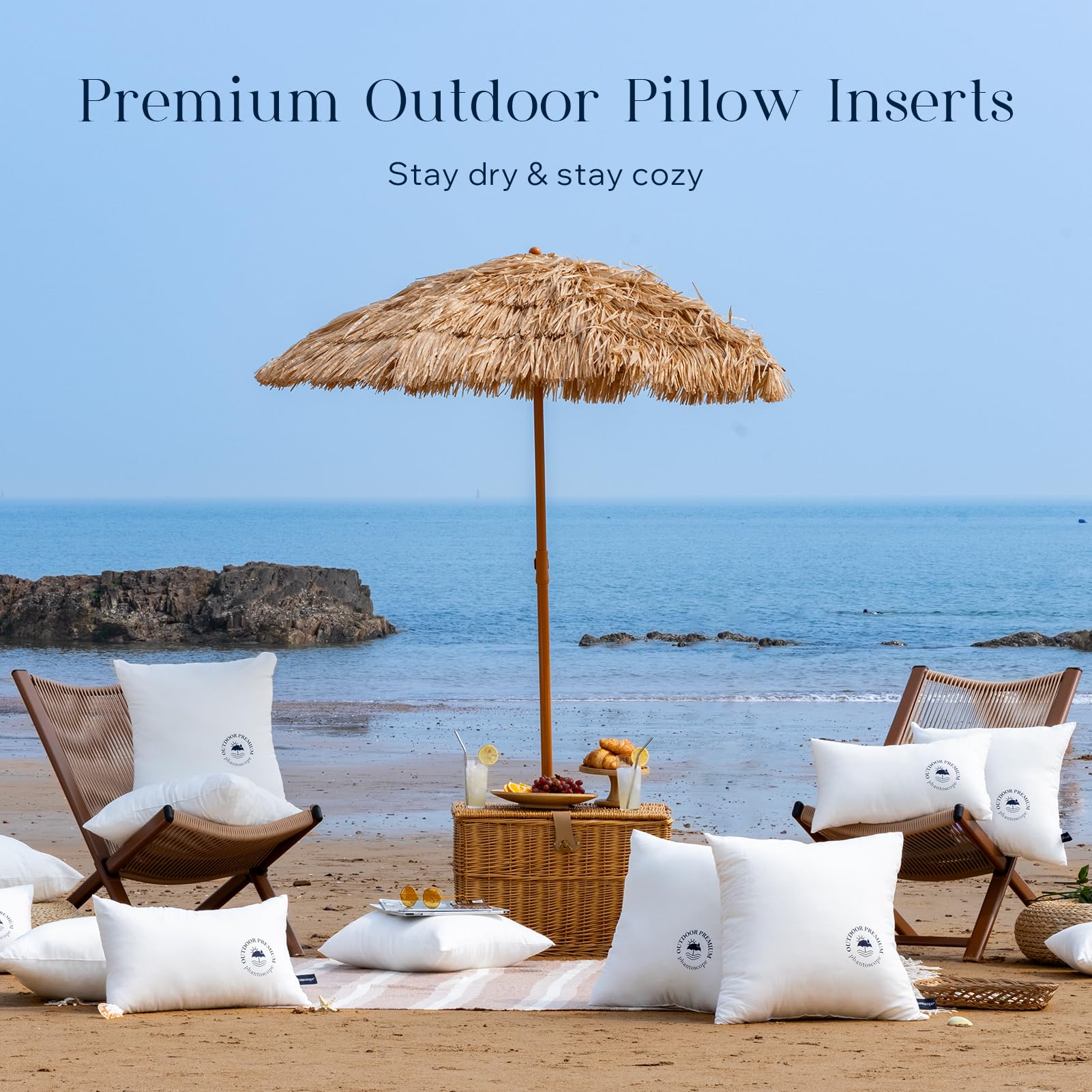 Phantoscope outdoor pillow insert vacuum-sealed packaging for freshness