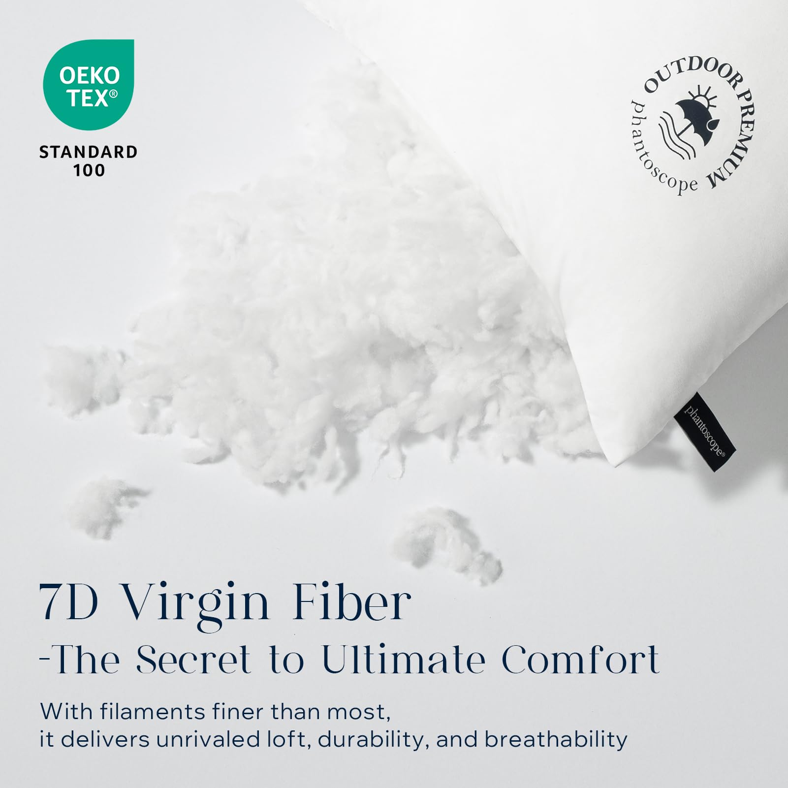 Phantoscope outdoor pillow insert virgin fiber filling provides soft lasting cushion
