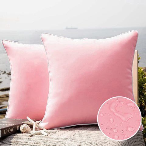 Phantoscope pink outdoor pillow cover with waterproof coating for patio cushions