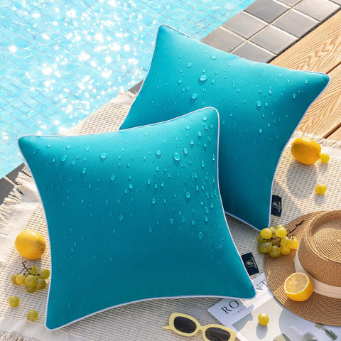 Phantoscope teal outdoor pillow cover waterproof fabric for patio use.