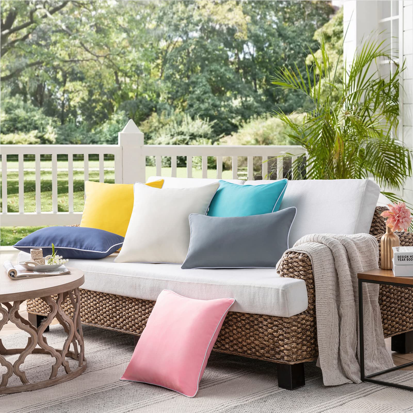 Phantoscope pink cushion cover suitable for camping tents and patios