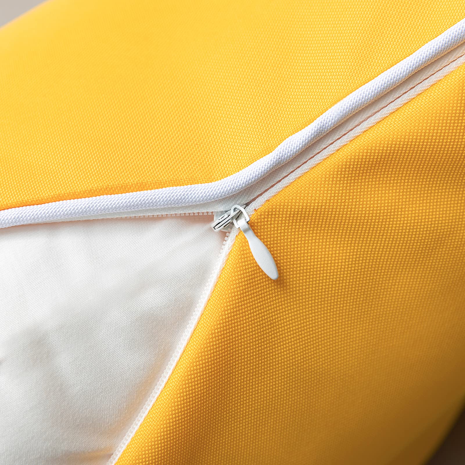Phantoscope two-pack yellow pillow covers back view with concealed zipper detail.