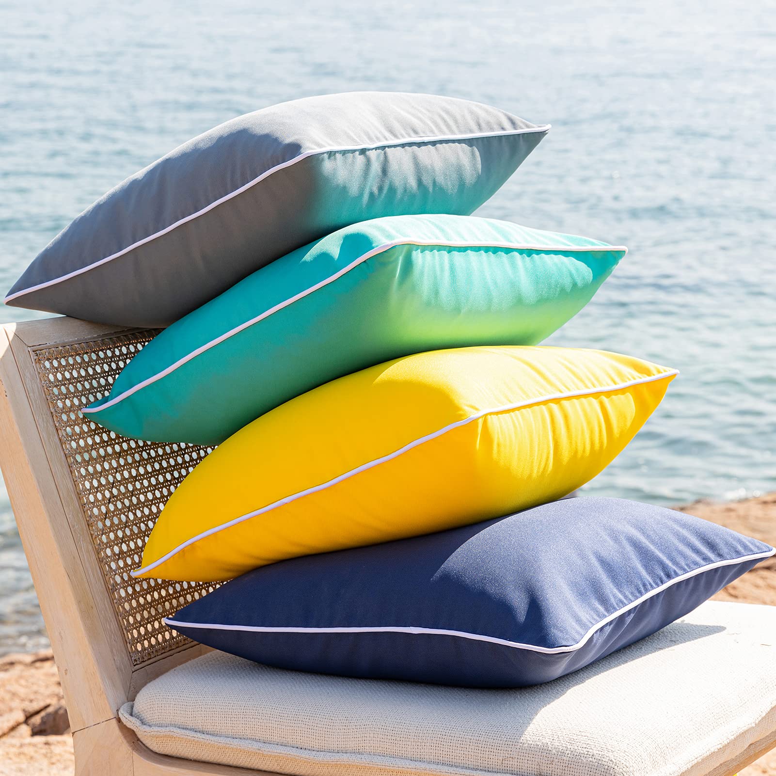 Phantoscope waterproof fabric yellow pillow cover, 12x20, protects against splashes.