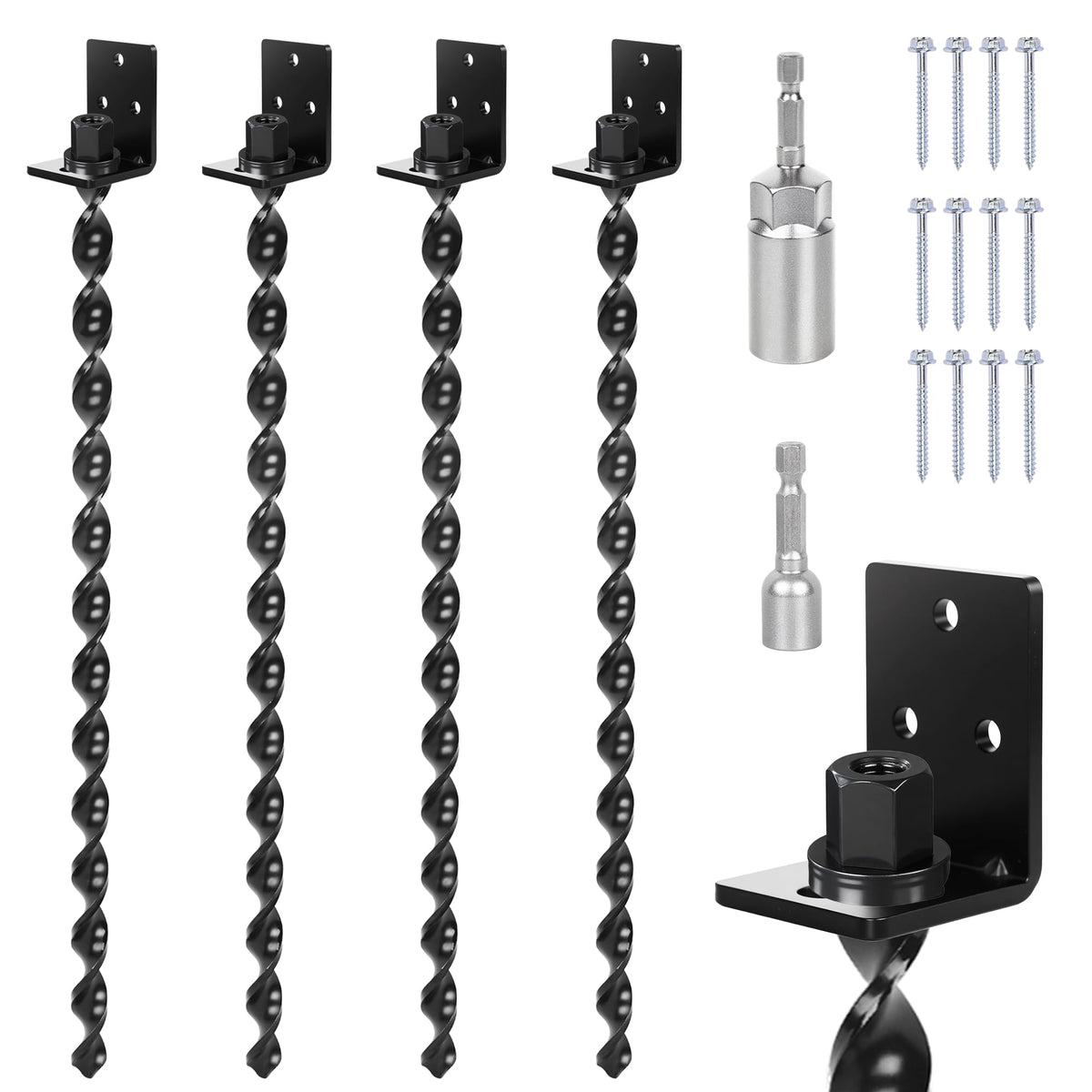 PHATRIP 24in ground anchor pack4 ready for secure outdoor installations.