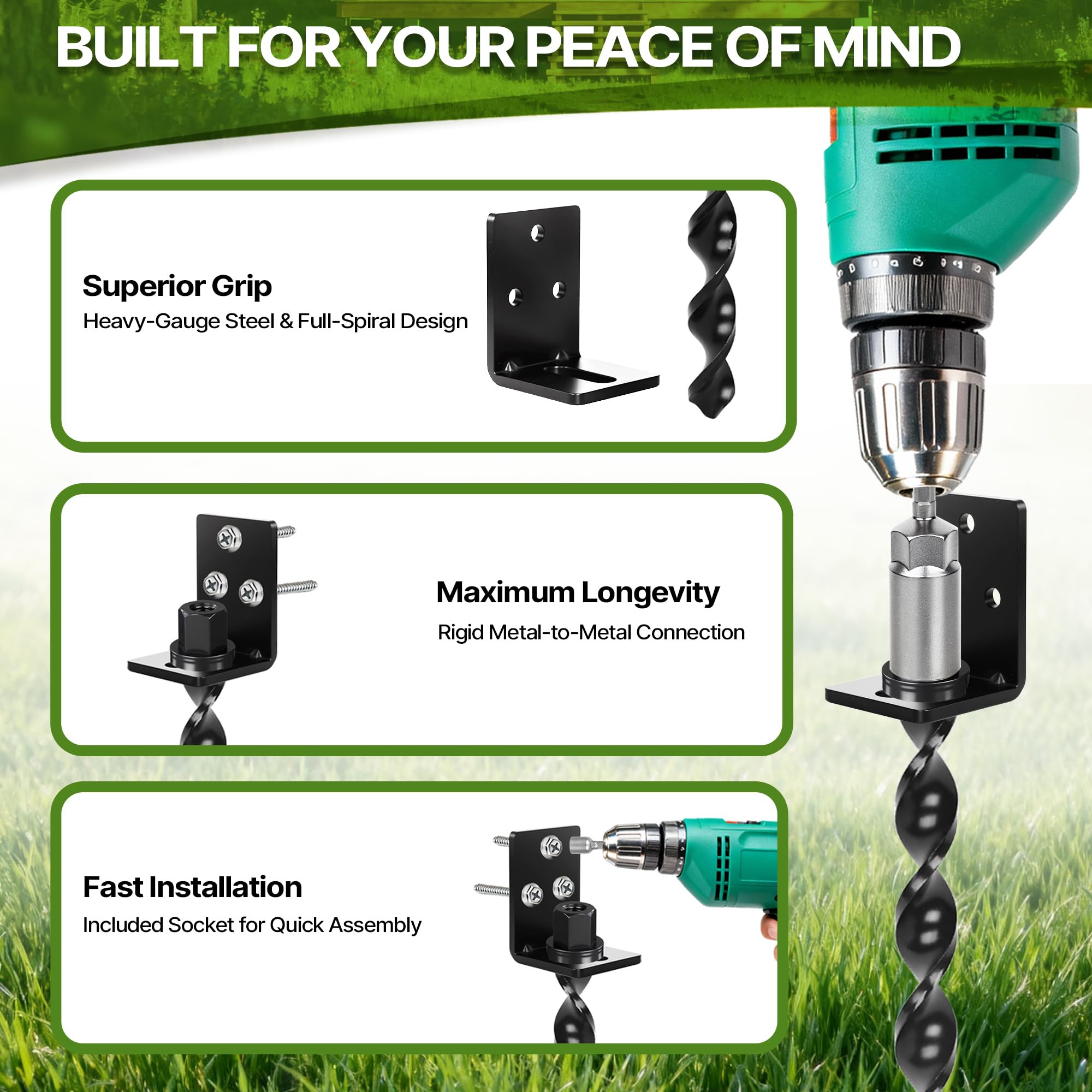 PHATRIP ground anchor in soil demonstrates durable, long-lasting performance.