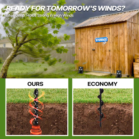 PHATRIP ground anchor spiral blades provide steady wind resistance.