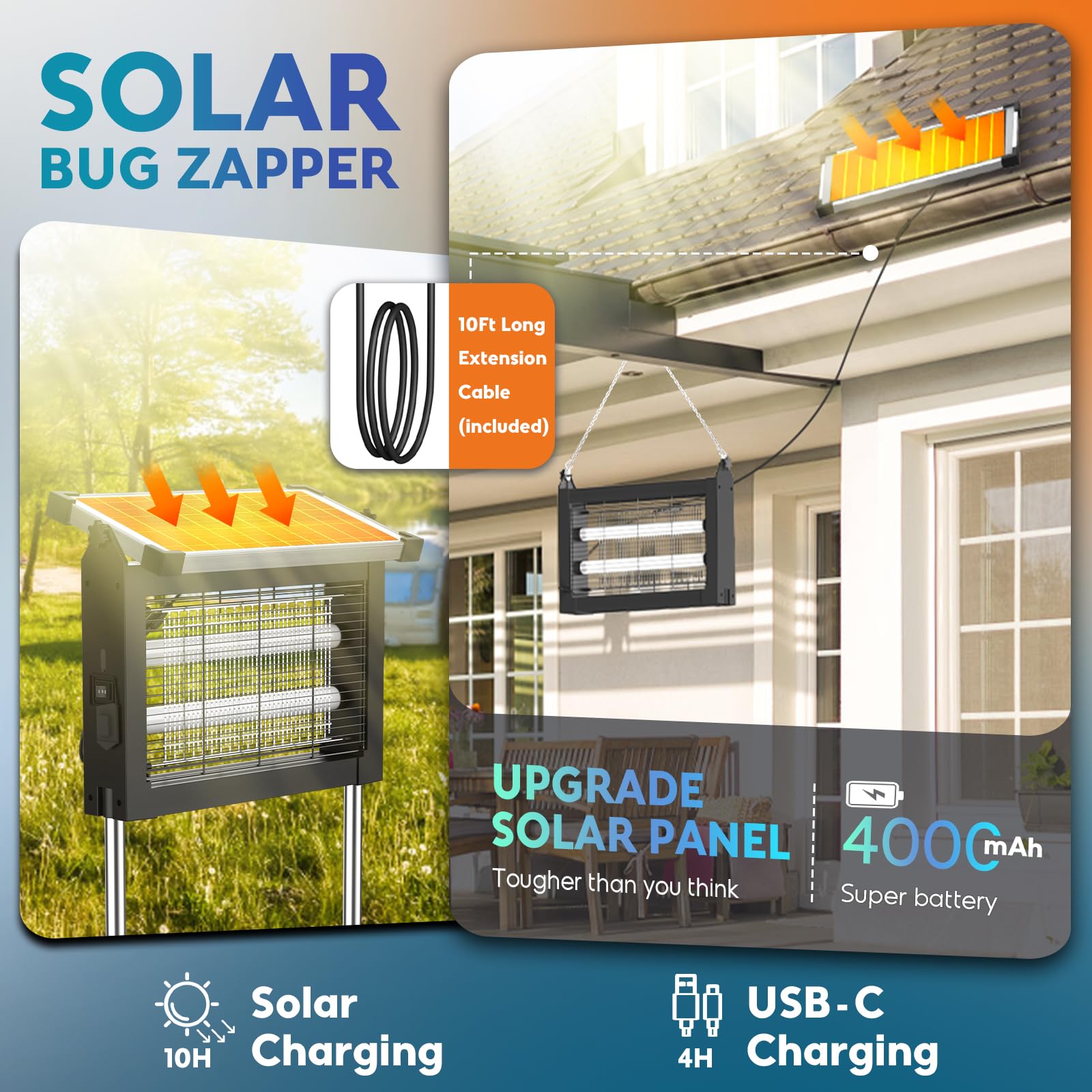 PhatroyYee 4500V mosquito killer grid provides strong, chemical-free pest control