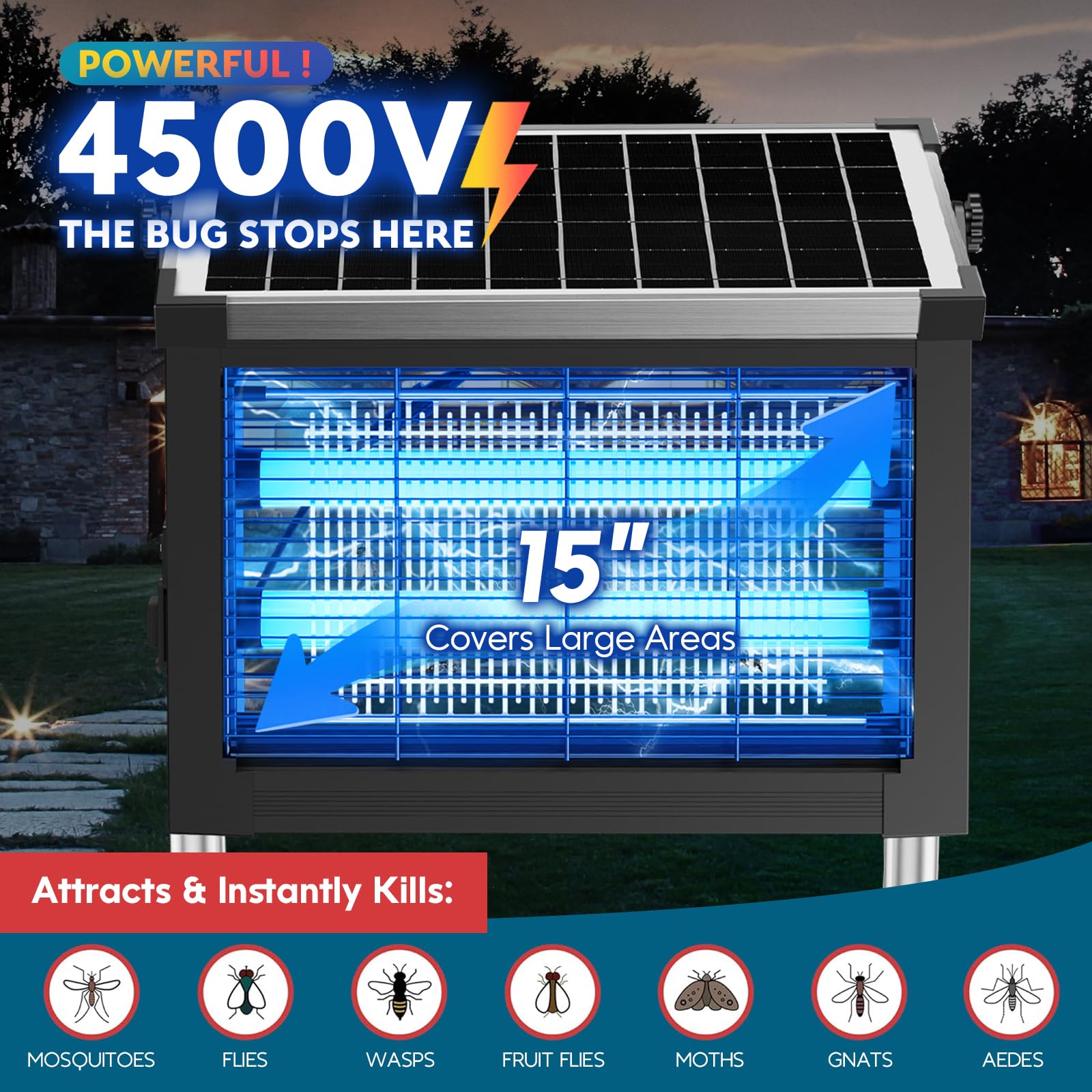 PhatroyYee IPX5 waterproof zapper mounted for outdoor use