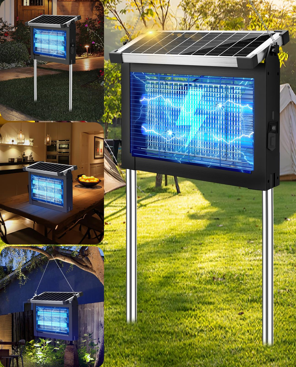 PhatroyYee solar bug zapper outdoors attracting insects for a peaceful evening