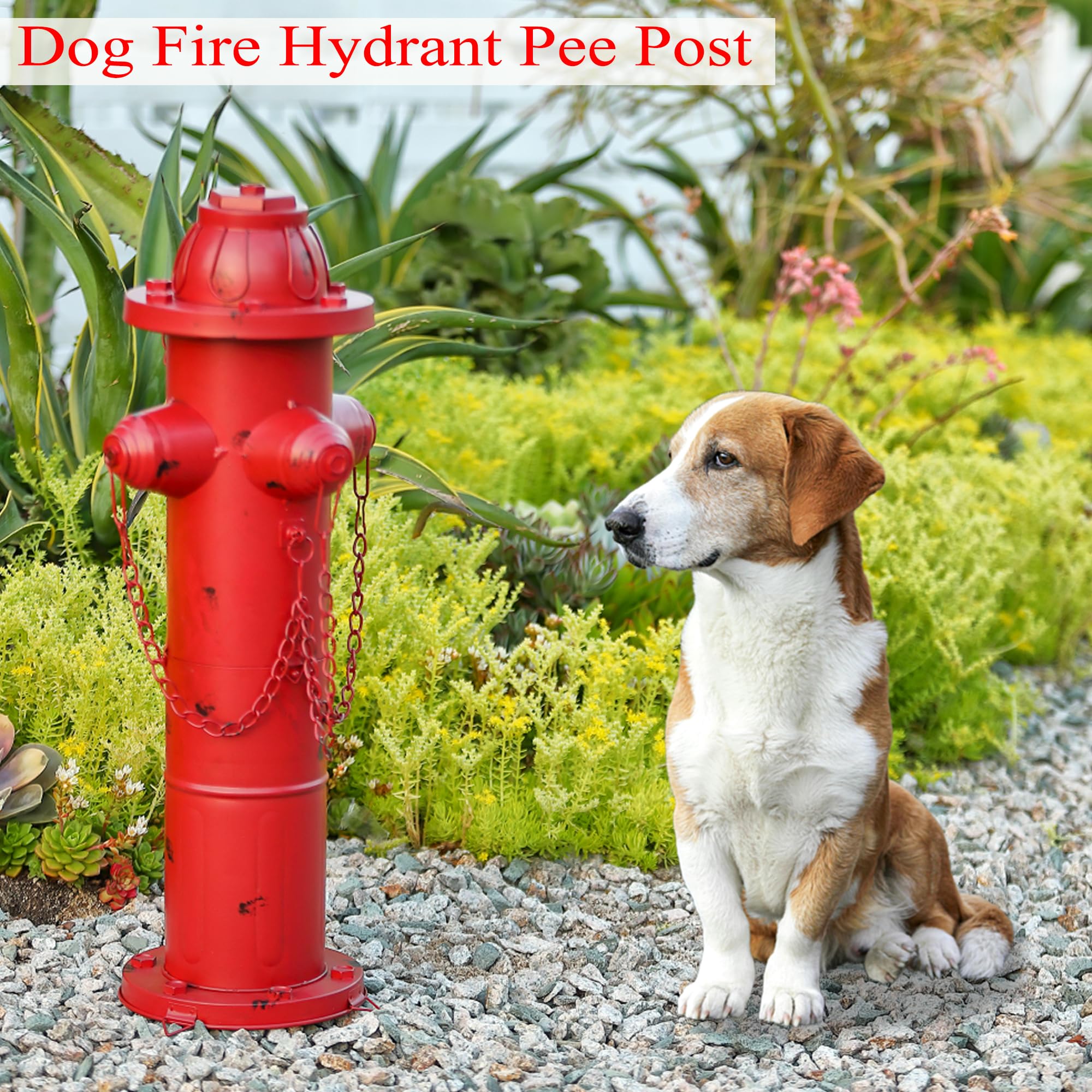 Phaxth metal hydrant with ground braces for stable, weather-ready placement.