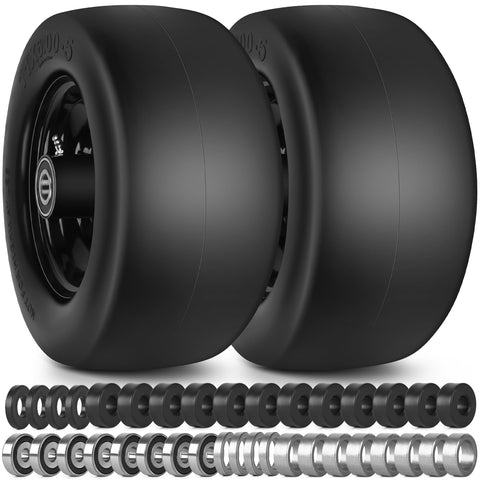 Phepetroll 11x6-5 flat-free front tire close-up for durable, maintenance-free mowing