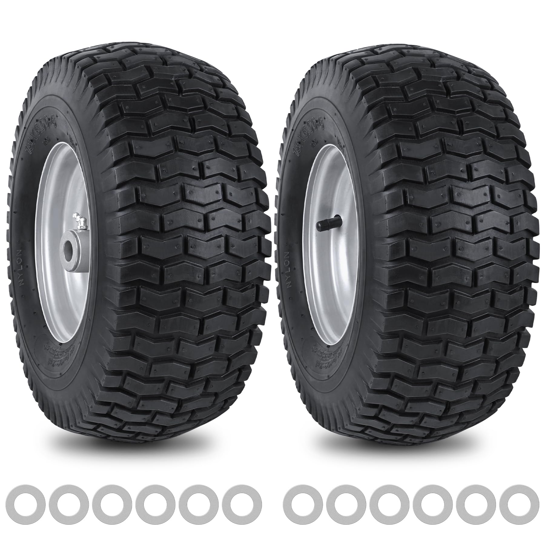 phepetroll 15x6 front tire tread for stable grip on uneven lawns