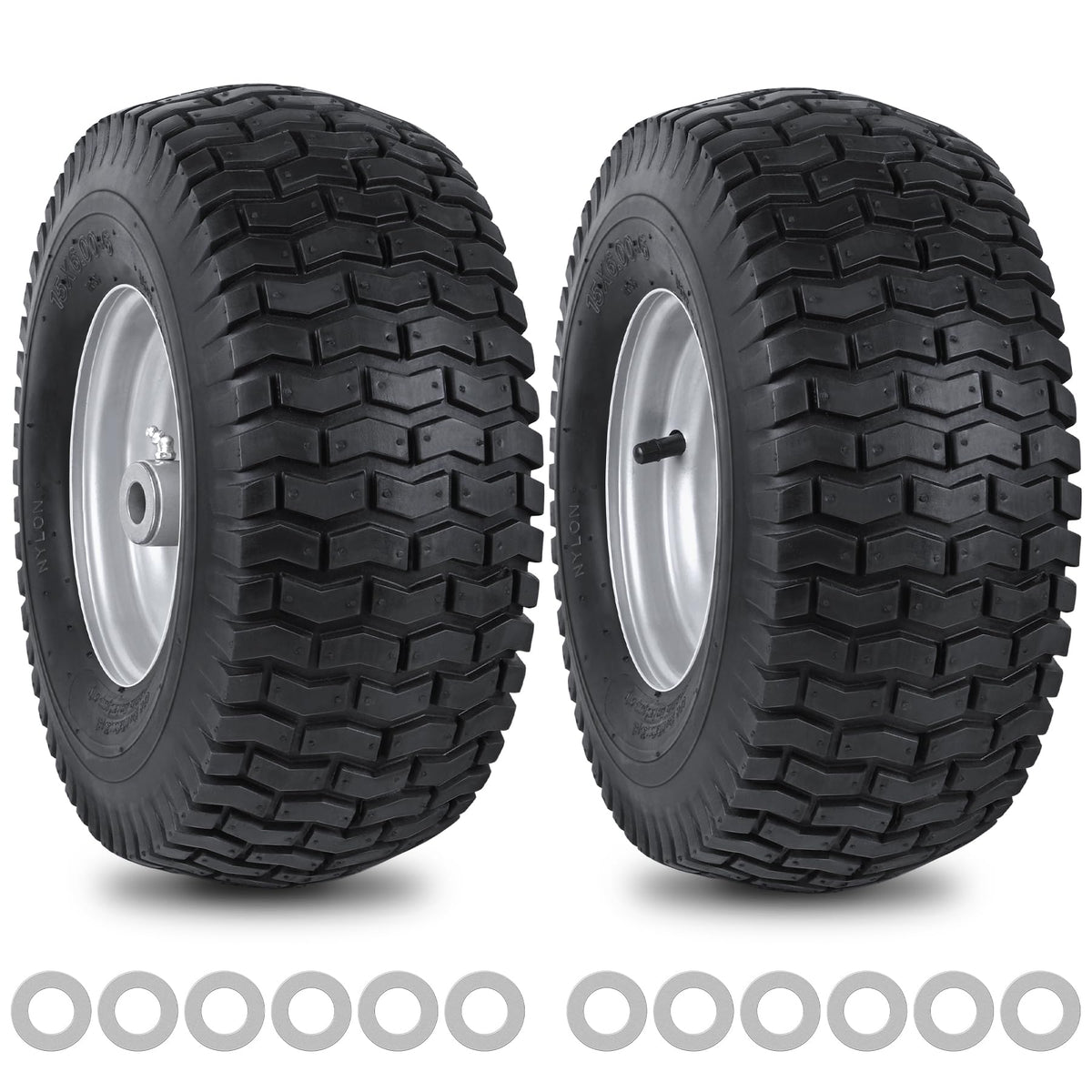 phepetroll 15x6 front tire tread for stable grip on uneven lawns