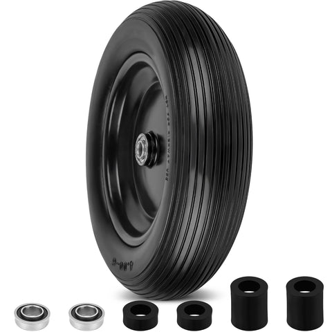 Phepetroll 4.00-6 flat-free 13-inch wheel tire ready for outdoor hauling