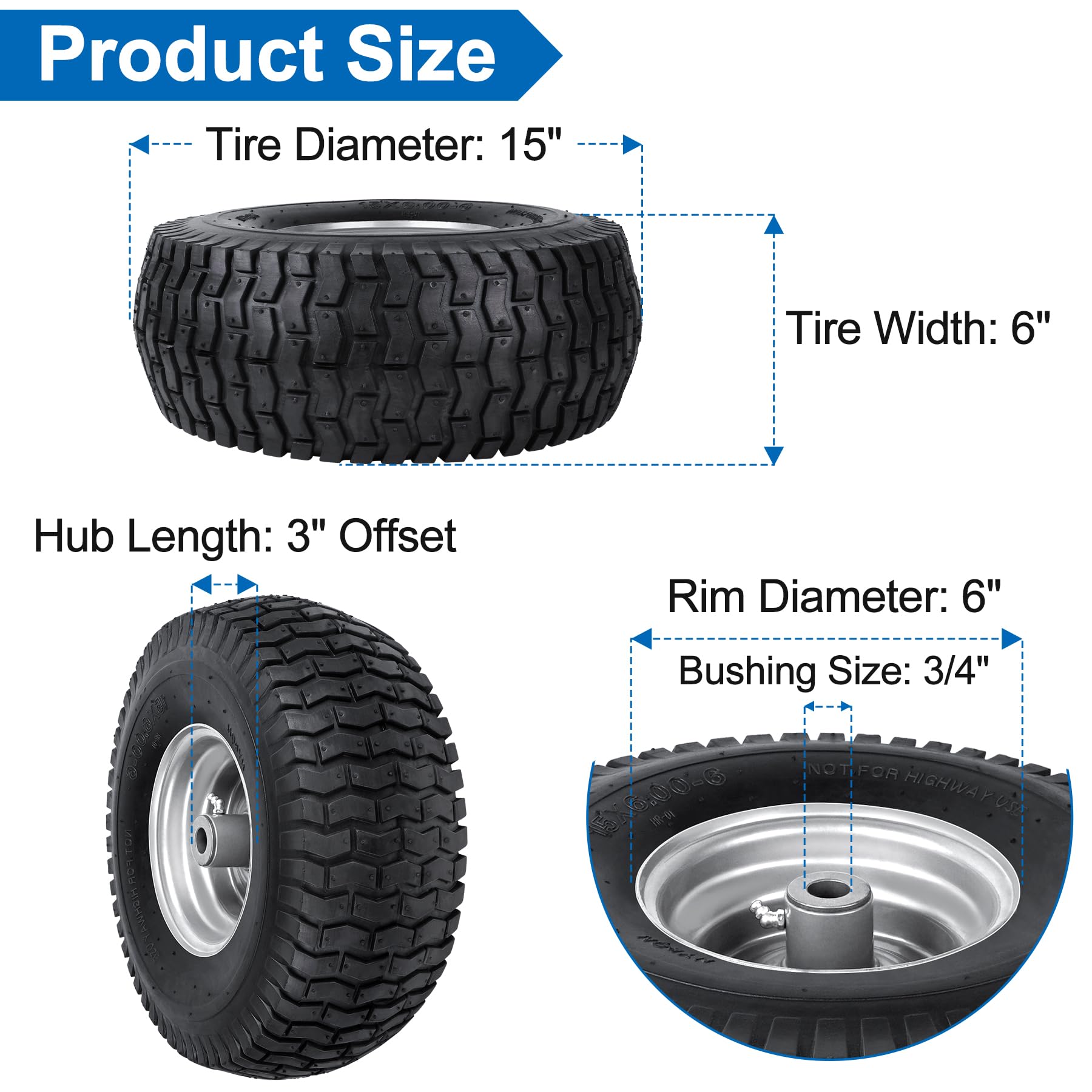 phepetroll four-ply tire construction for durable lawn mower tires
