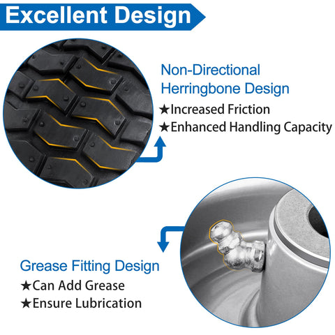 phepetroll tire supporting up to 570 pounds for riding mowers