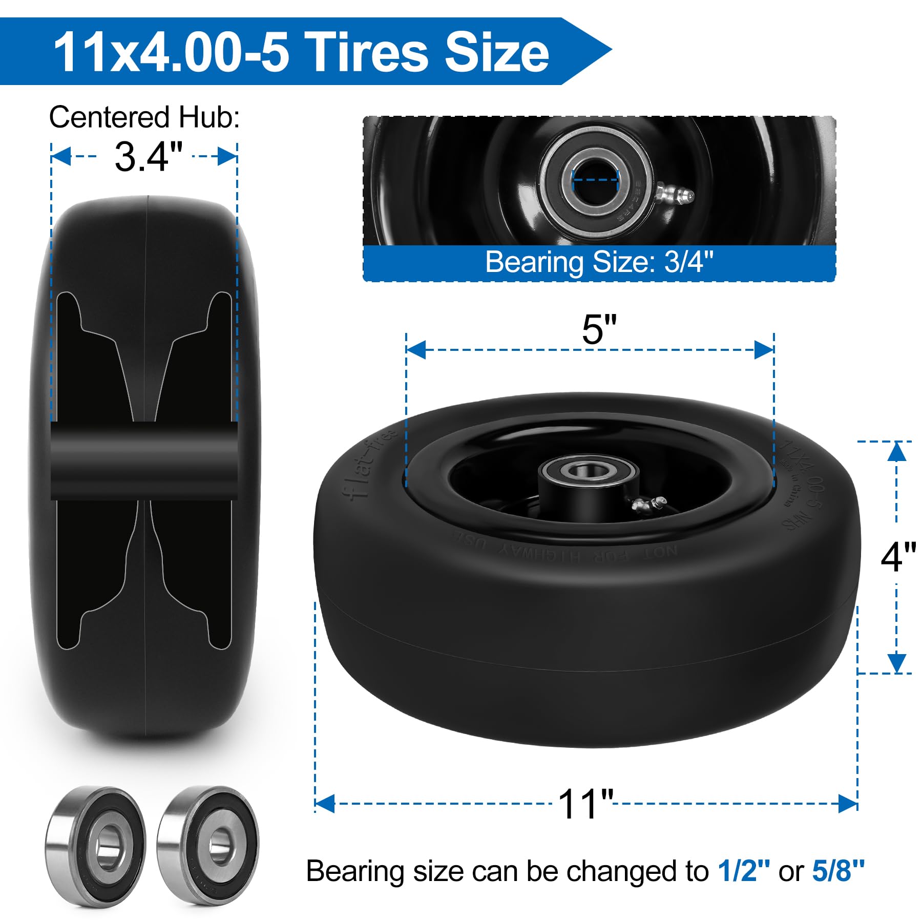 Phepetroll adjustable adapter kit enabling quick hub size compatibility