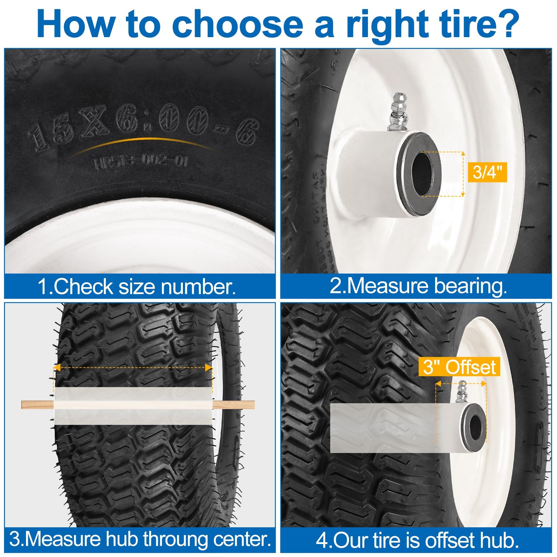 Phepetroll garden tractor front tire fitment on mower for compatibility