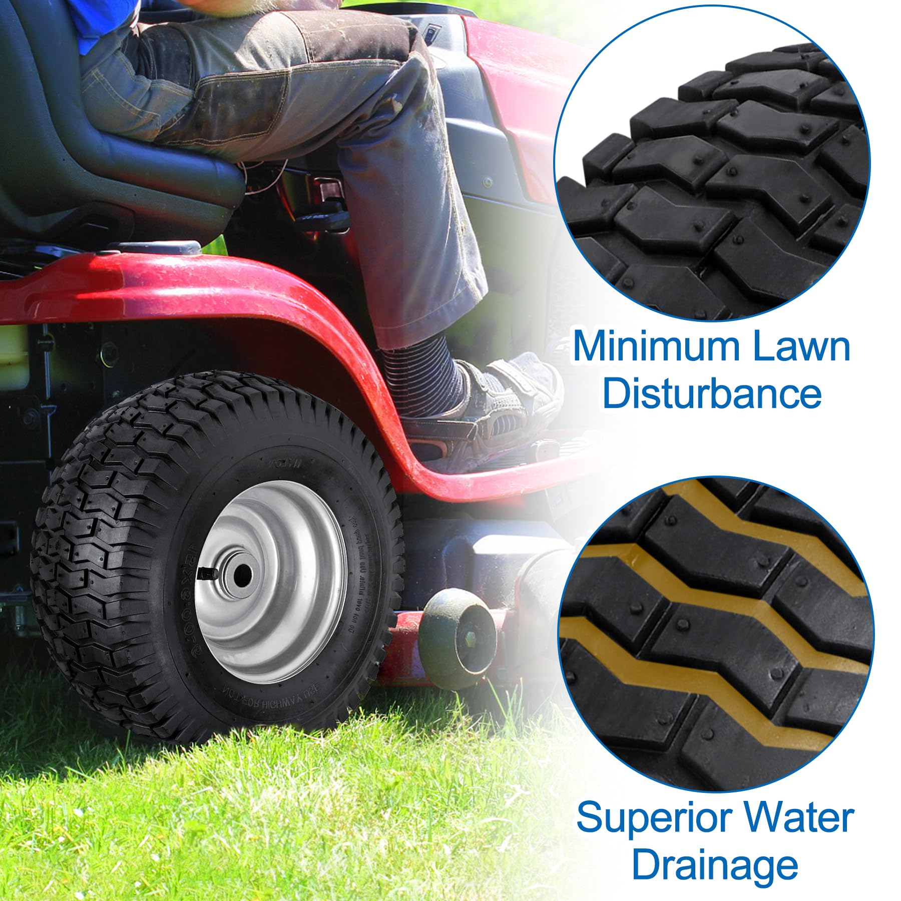 Phepetroll herringbone tread design improves grip and drainage.