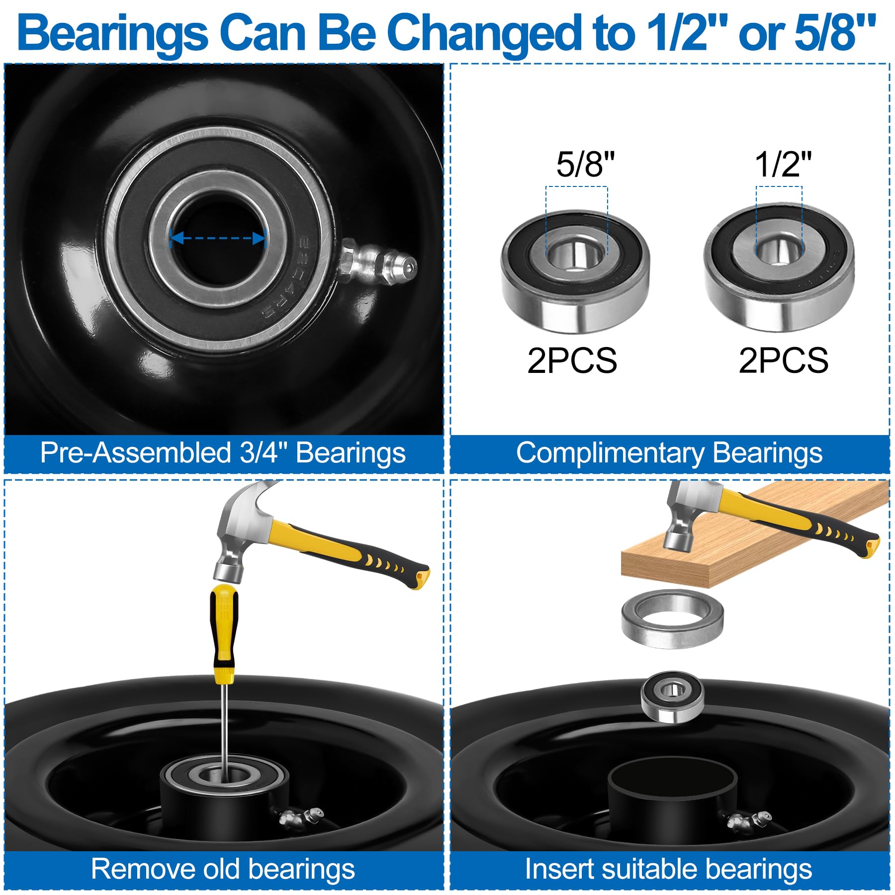 Phepetroll puncture-resistant solid tire for maintenance-free mowing sessions