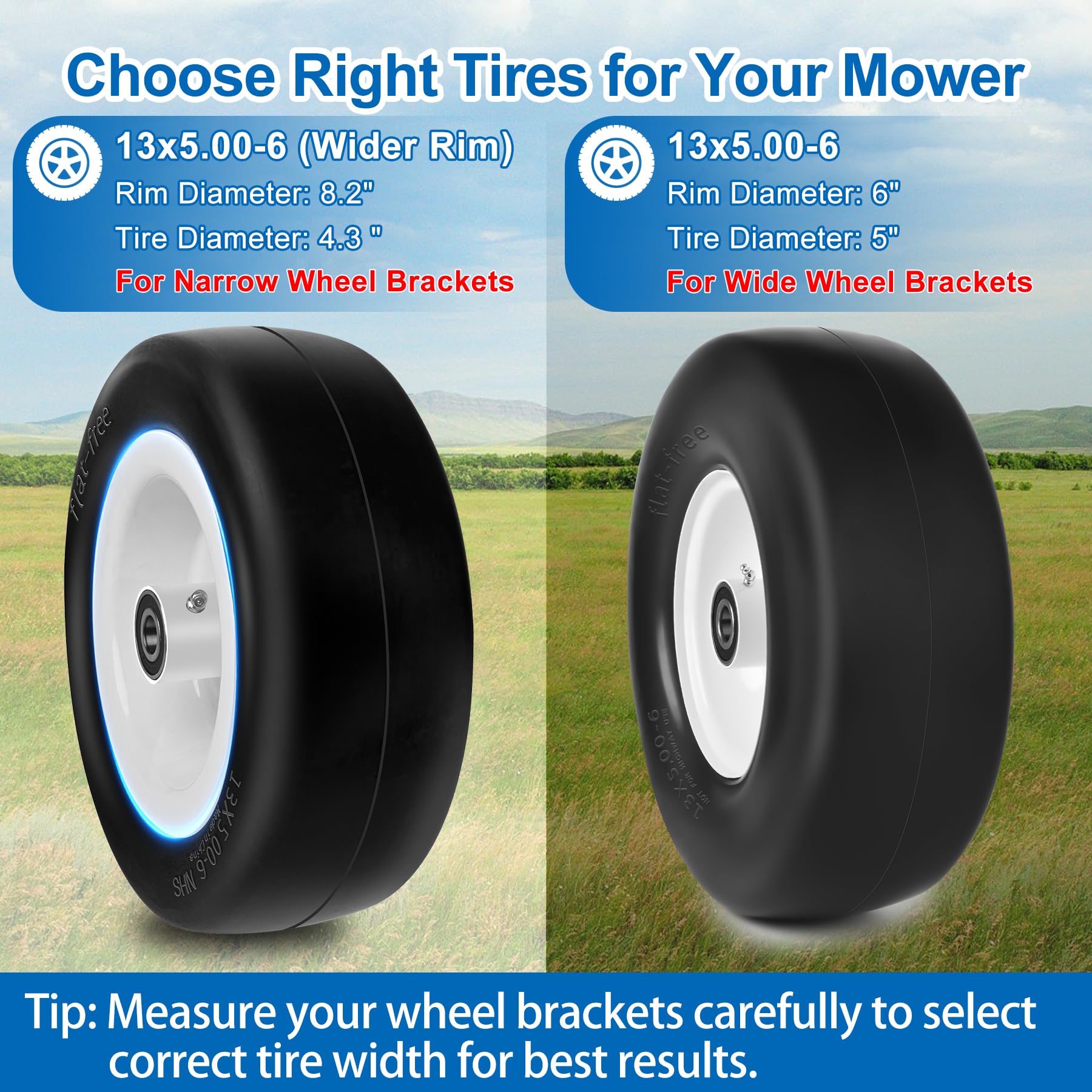 Phepetroll smooth turf tread minimizes grass damage on delicate lawns.