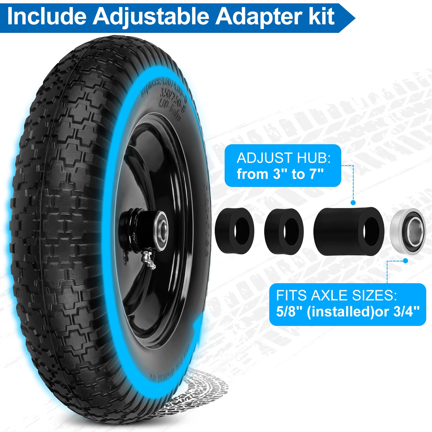 Phepetroll solid flat free tire reducing downtime by eliminating flats.