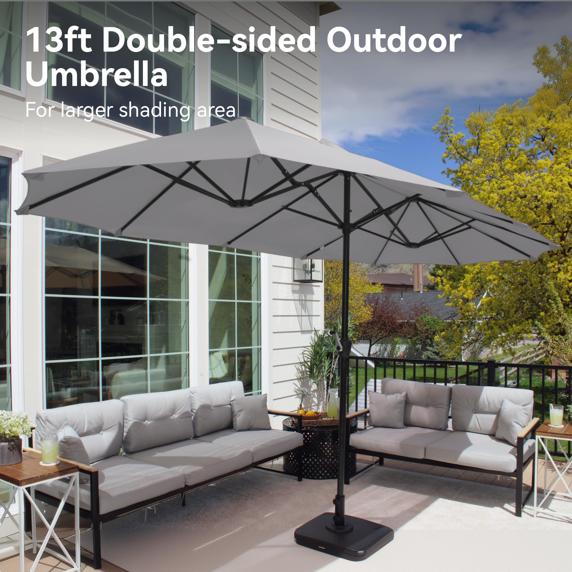 PHI VILLA fade-resistant polyester fabric stays vibrant in sun and rain.