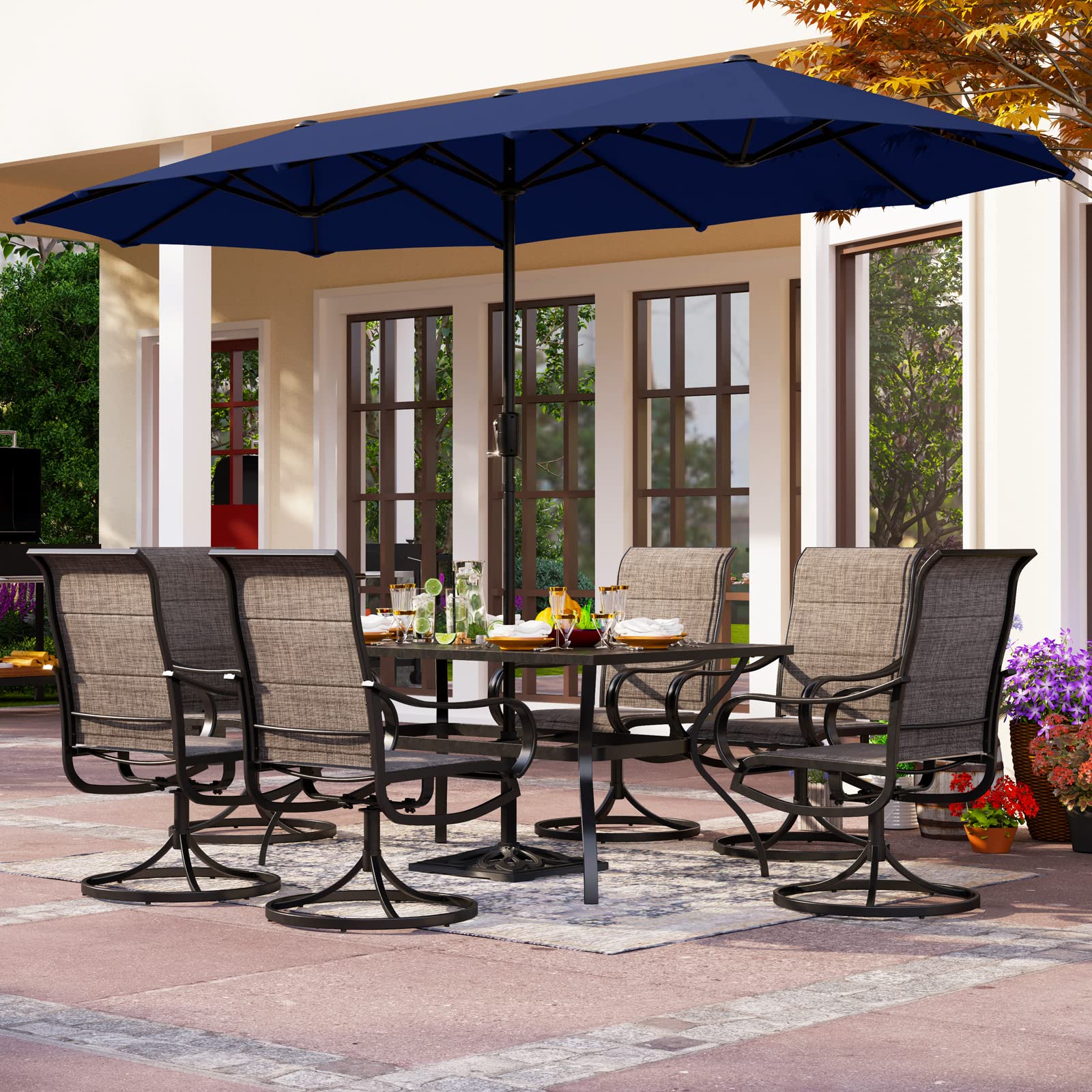 PHI VILLA outdoor umbrella offers broad coverage for patio or courtyard use.