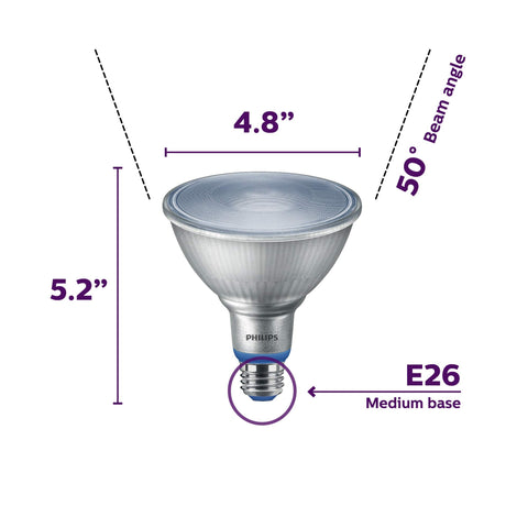 Philips LED PAR38 glass housing signals quality and reliable daily use