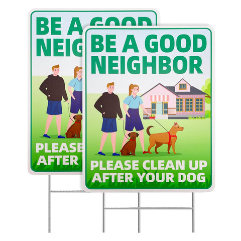 Philoch clean up after your dog sign 12x9 inches, double-sided for clear visibility.