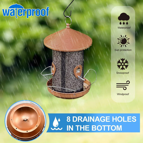 Philodwell bird feeder with leak proof roof and drainage holes