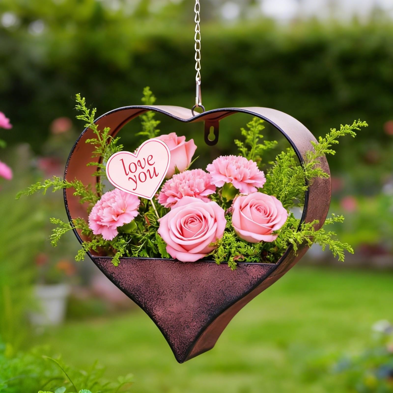 Philodwell heart-shape plant hanger for indoor and outdoor use with romantic charm.