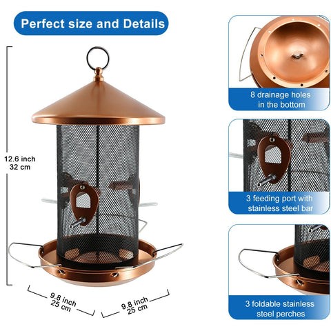 Philodwell metal bird feeder with rugged weather proof coating