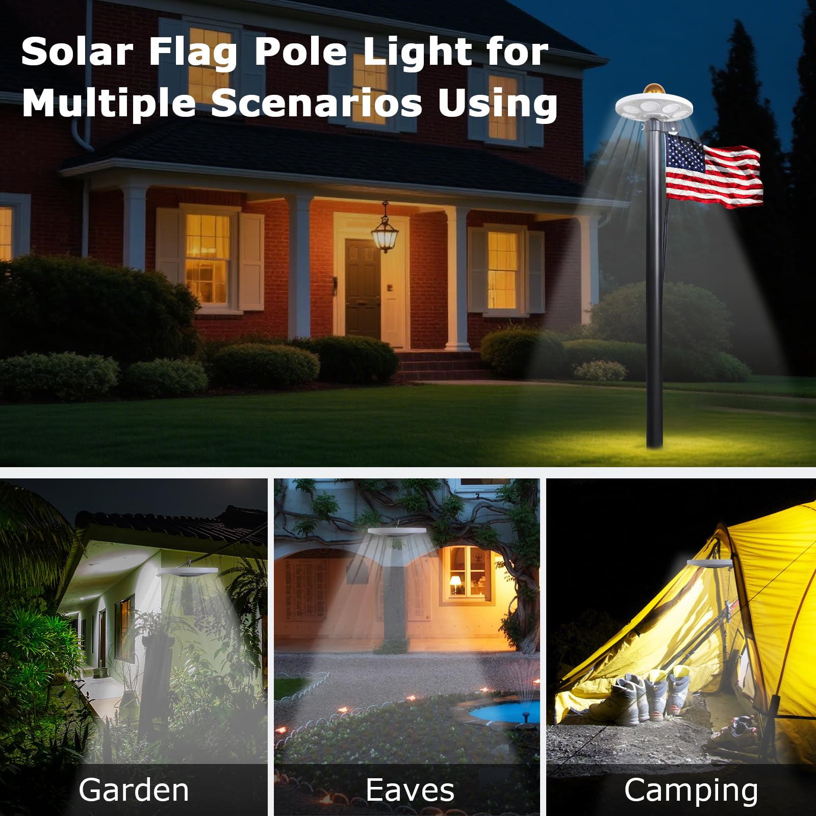 PHITRIC flag lighting delivering bright, reliable coverage that enhances nighttime curb appeal