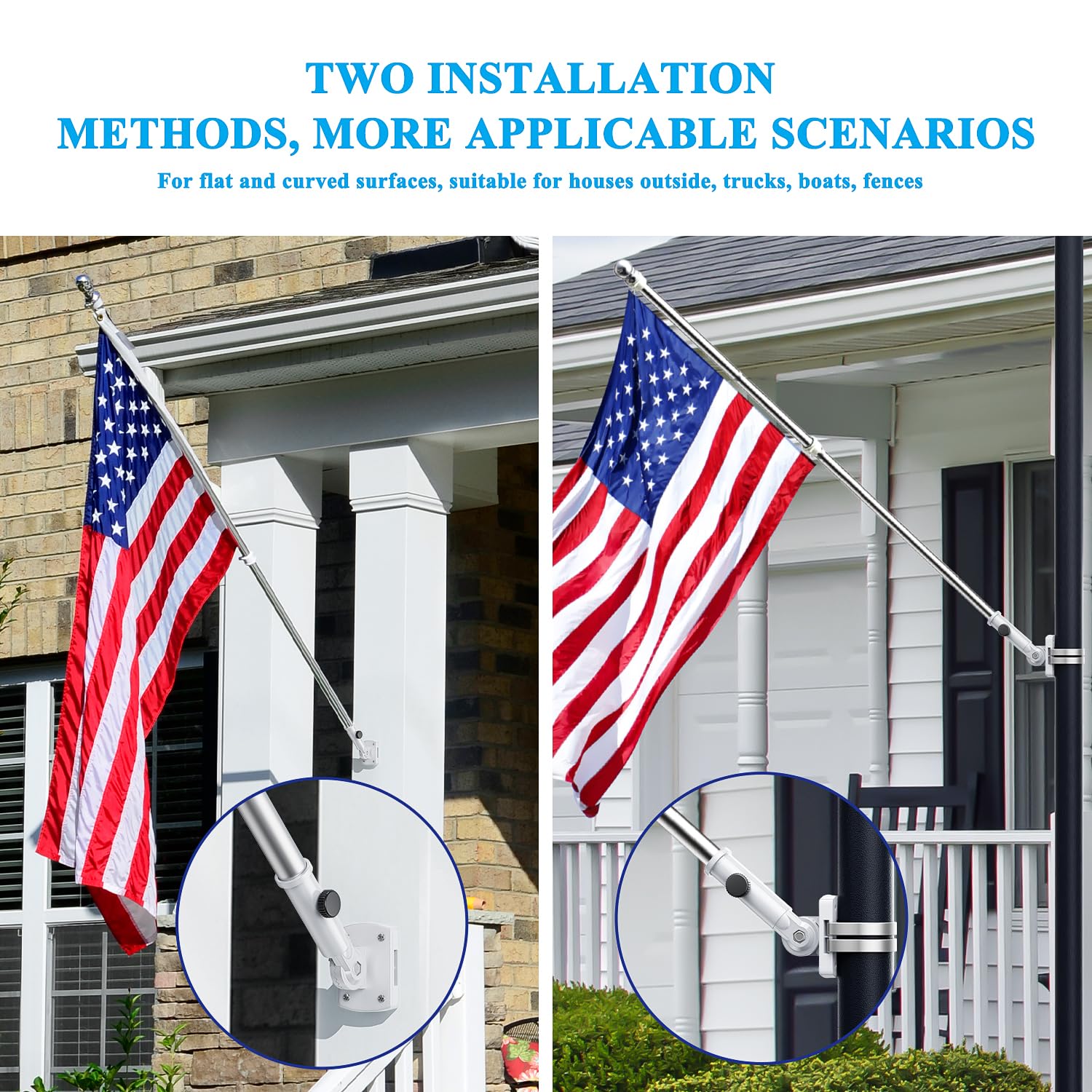 PHITRIC easy install flag bracket with included screws and anchors