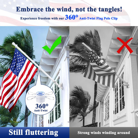 PHITRIC four-section flag pole assembly shows adjustable height for versatile mounting.