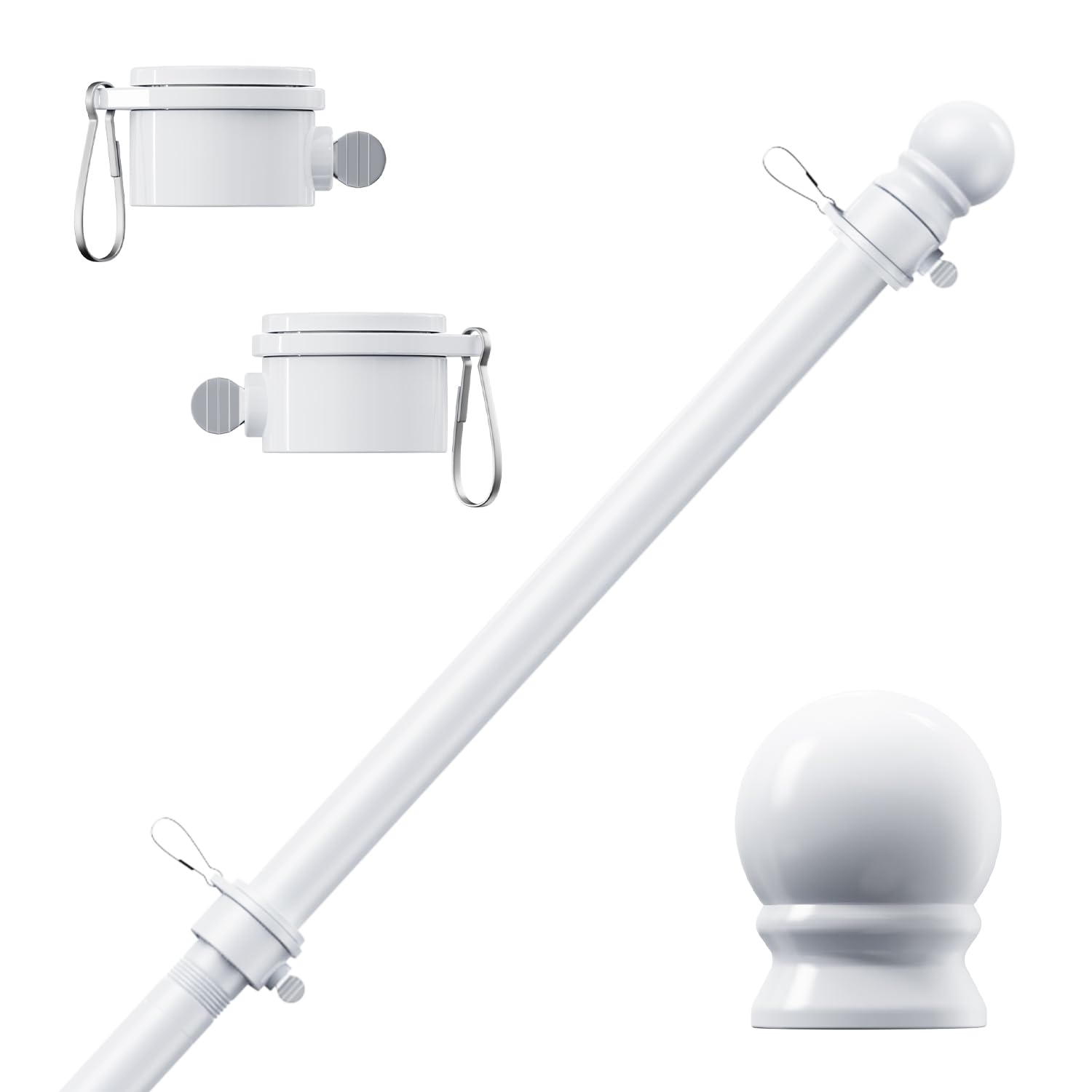 PHITRIC flag pole assembly with four-section design for adjustable height.