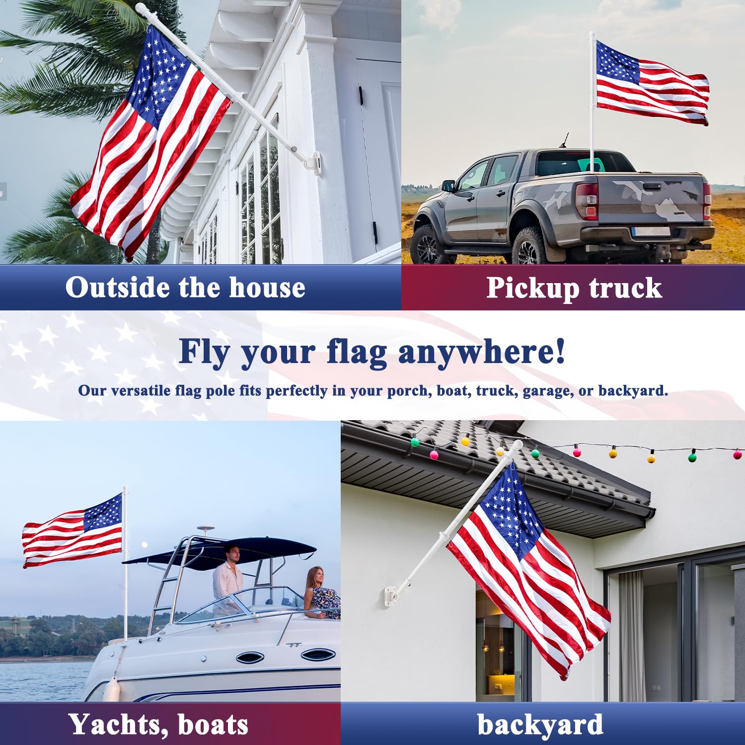 PHITRIC flag pole used indoors for office or decorative flags.