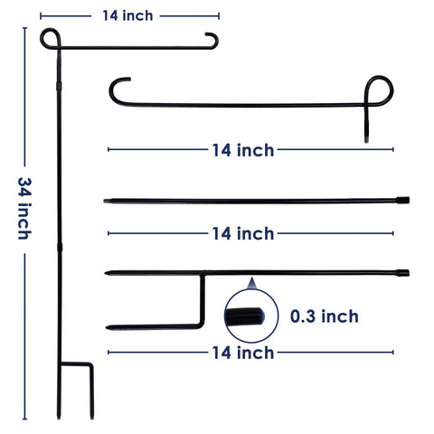 Holds standard flags up to 12.5 inch wide on a PHITRIC stand