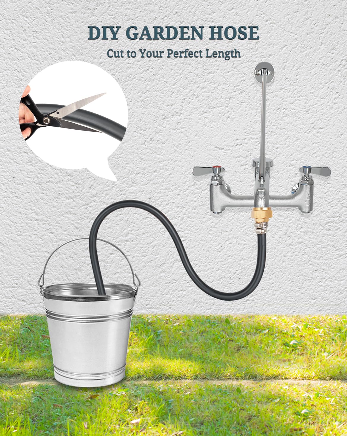 Phivan mop sink hose flexible reinforced PVC for reliable everyday use.